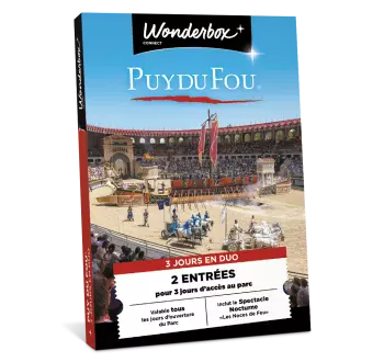 Wonderbox Connect – Coffret Cadeau Puy Du Fou – 3 Entrées 2 Jours + 1 Nuit Petit-Déjeuner – Valable 27 Mois – Anniversaire, Mariage, Fête