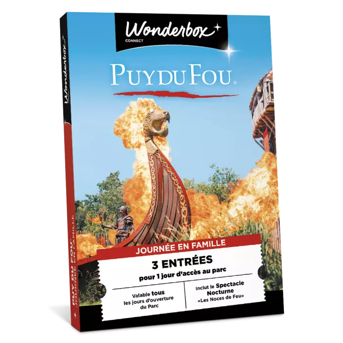 Coffret Cadeau Parc PUY Du FOU : 2 Jours Pour 2 Adultes + 1 Enfant + Spectacle Noces De Feu