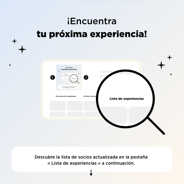 Descubre la lista de colaboradores actualizada en la pestaña "Lista de experiencias" a continuación.