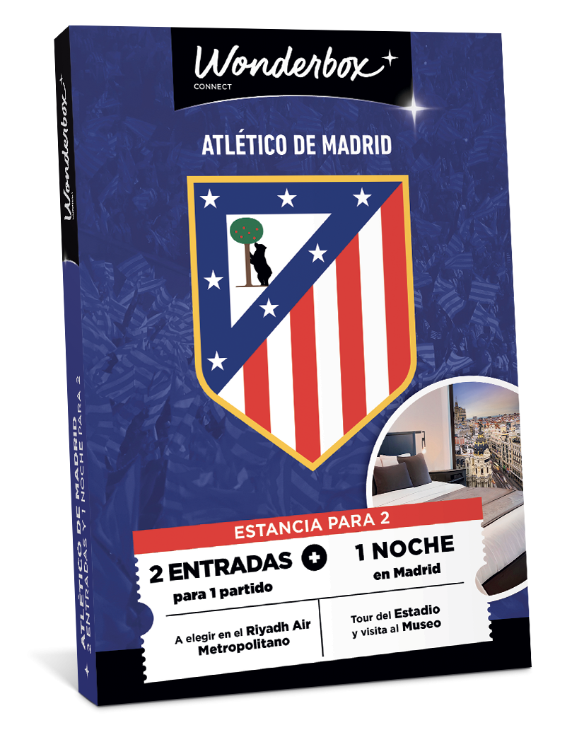 Cofre Regalo Atlético de Madrid - Partido y Estancia en Duo | Wonderbox Connect