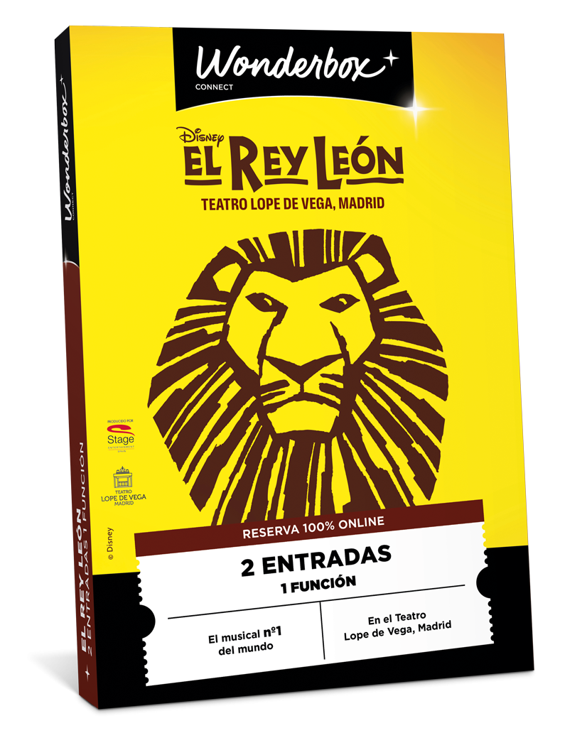 Cofre Regalo El Rey León - 2 entradas para 1 espectáculo | Wonderbox Connect