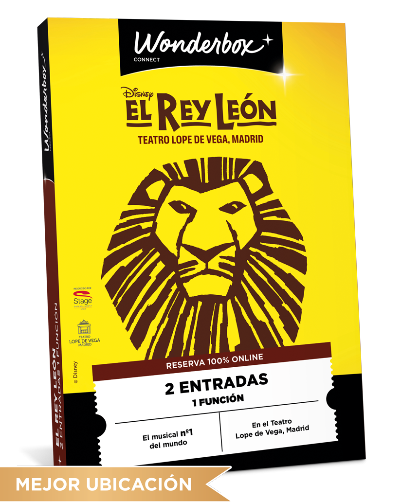 Cofre Regalo El Rey León - 2 entradas para 1 espectáculo | Wonderbox Connect