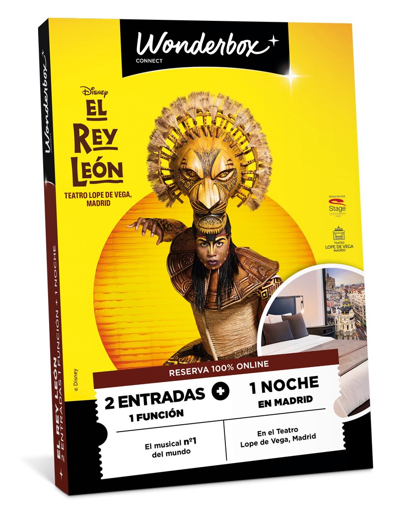 Cofre Regalo El Rey León - Espectáculo con Estancia | Wonderbox Connect