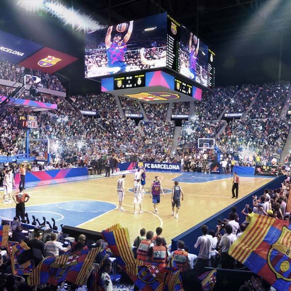 Ambiente en el estadio durante un partido del FC Barcelona Basket.