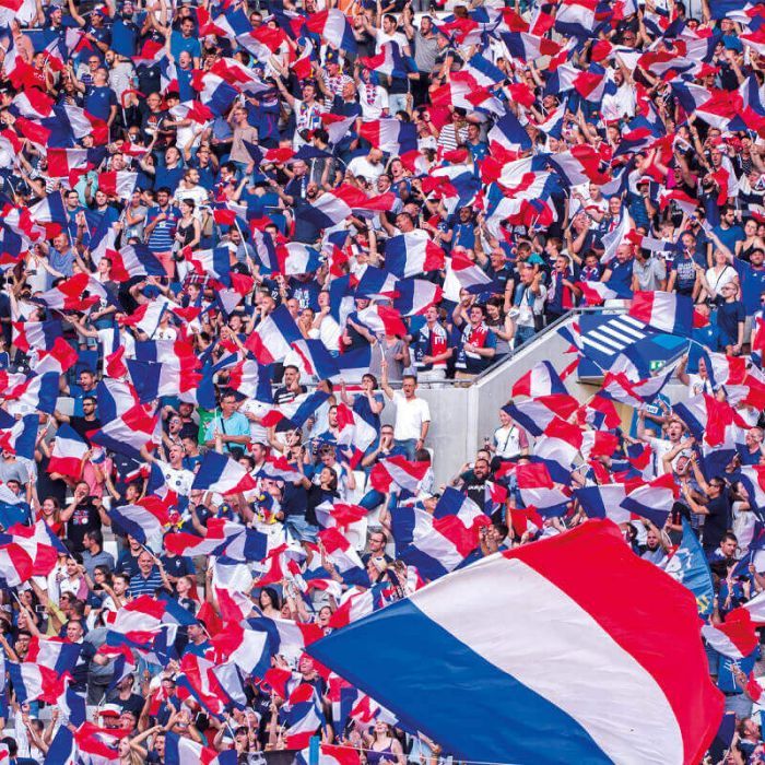 Supporters de l'Equipe de France durant un match.