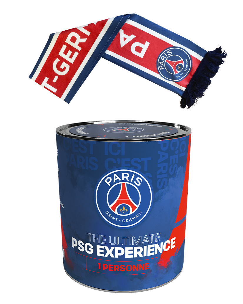 Coffret Cadeau PSG -  PSG Collector Solo et écharpe officielle| Wonderbox Connect