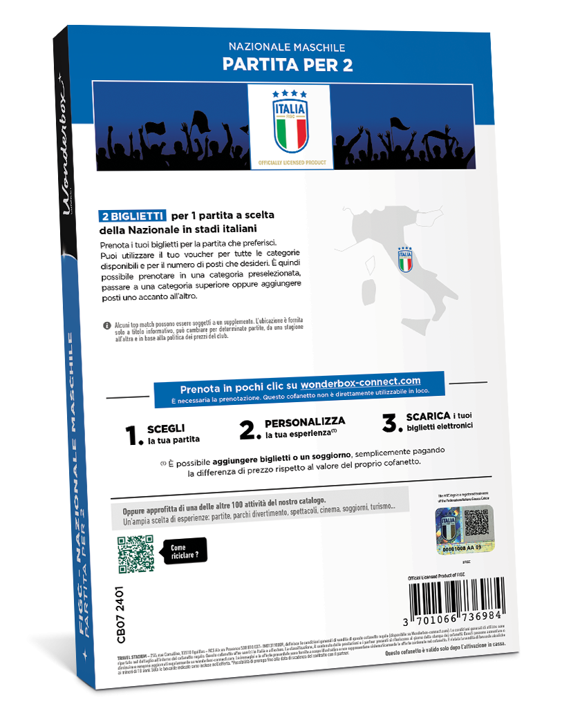 Retro del Cofanetto Regalo FIGC - Partita per due | Wonderbox Connect