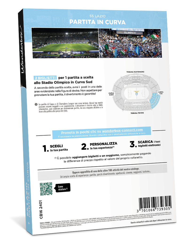 Retro del Cofanetto Regalo SS Lazio - Partita per due | Wonderbox Connect