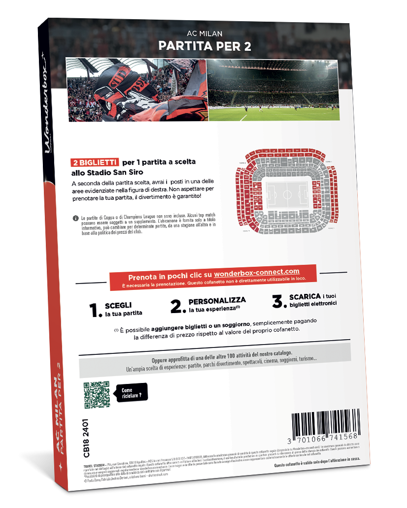 Retro del Cofanetto Regalo AC Milan - Partita per due | Wonderbox Connect