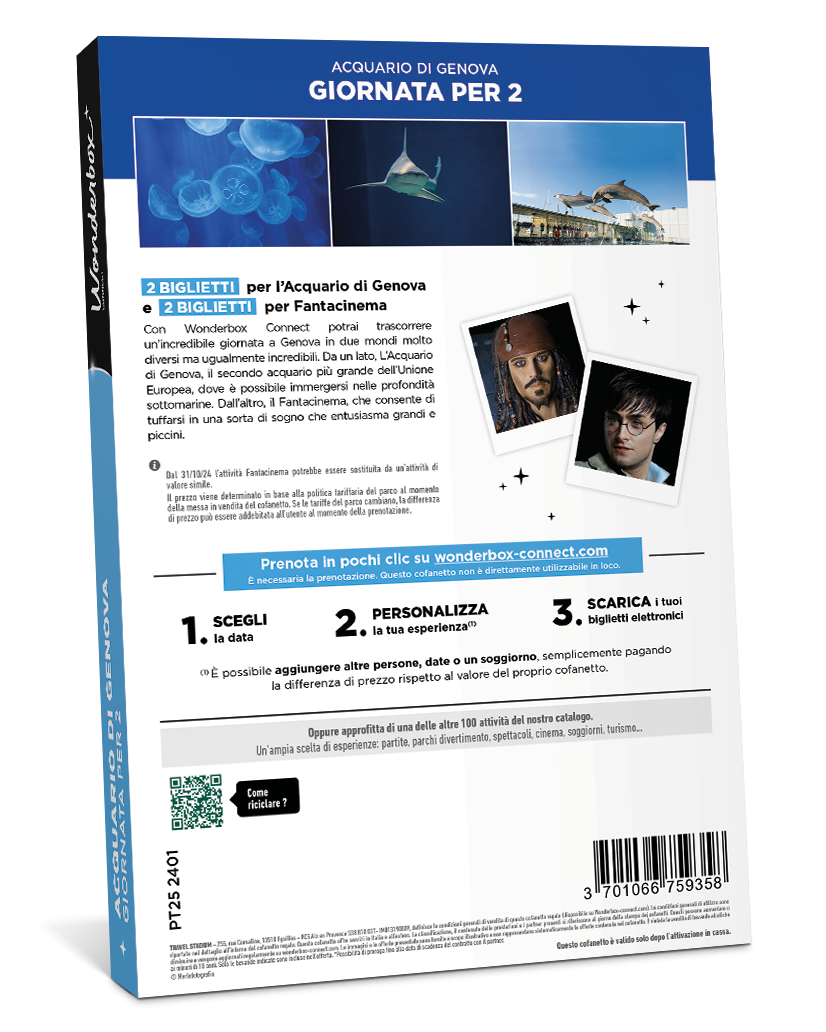 Retro del Cofanetto Regalo Acquario di Genova - Un Viaggio nel Mare | Wonderbox Connect