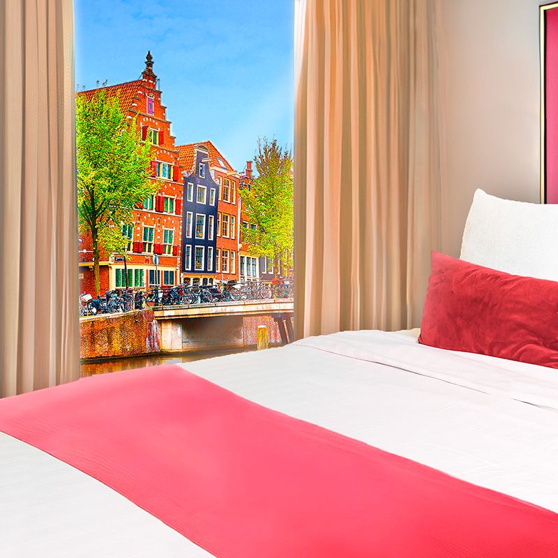 Hotelkamer in Amsterdam.