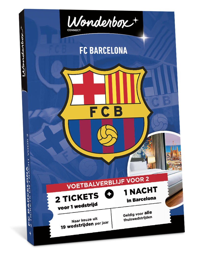 Geschenkdoos FC Barcelona Voetbalovernachting - Wedstrijd & Verblijf | Wonderbox Connect