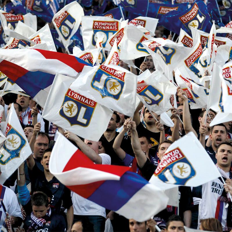 Supporteurs de l'Olympique Lyonnais.
