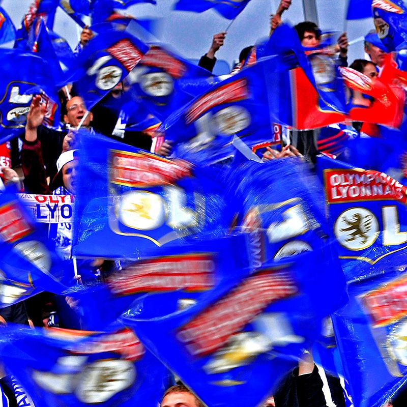 Supporteurs de l'Olympique Lyonnais.