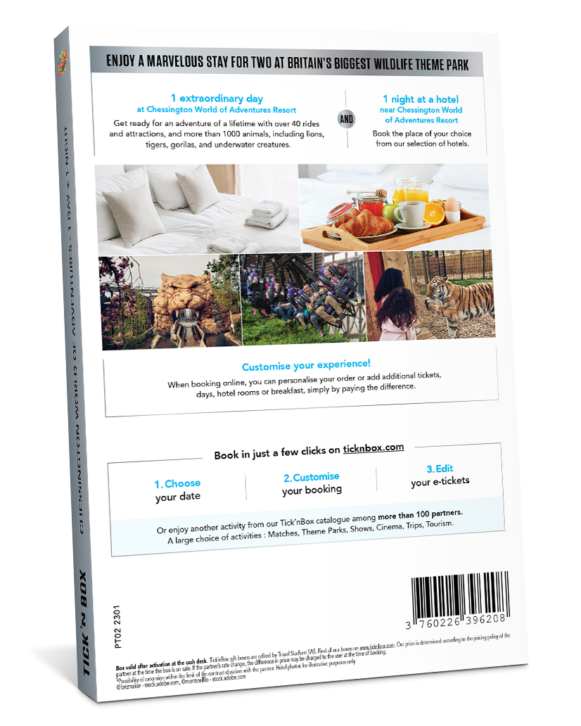 The back of the Chessington World Stay Gift Box | Wonderbox Connect