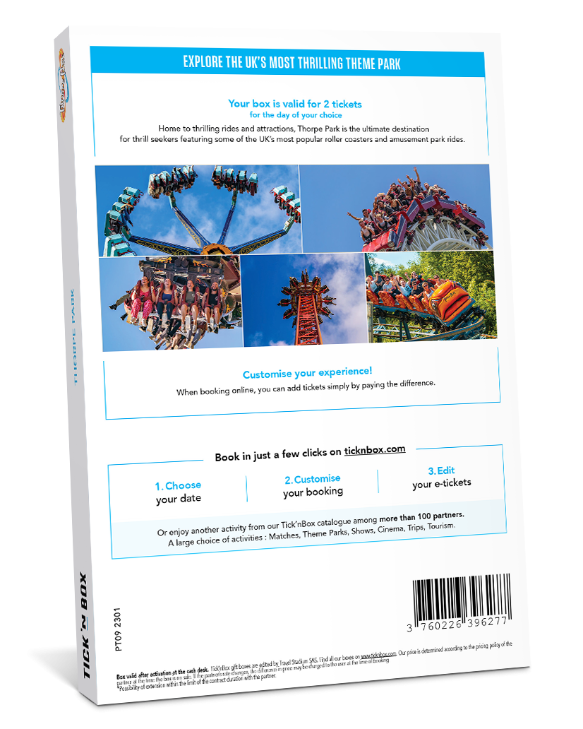 The back of the Thorpe Park Gift Box | Wonderbox Connect