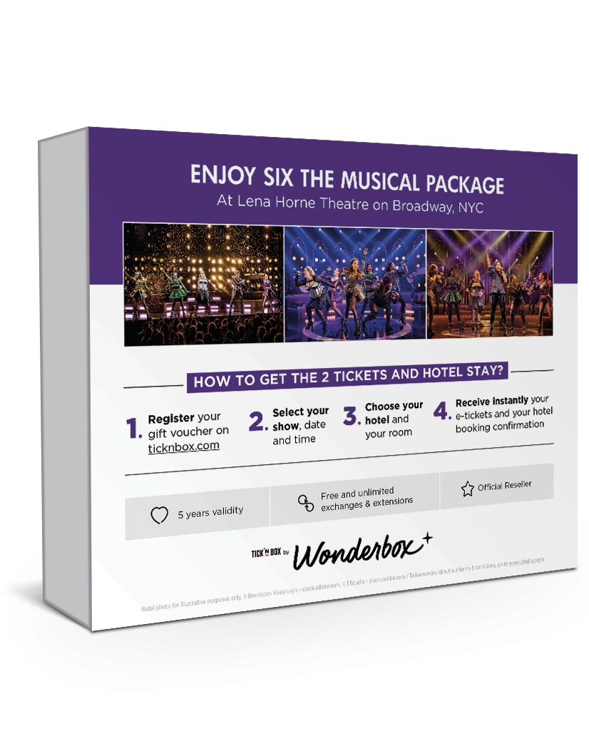The back of the Six Broadway Stay Gift Box | Wonderbox Connect