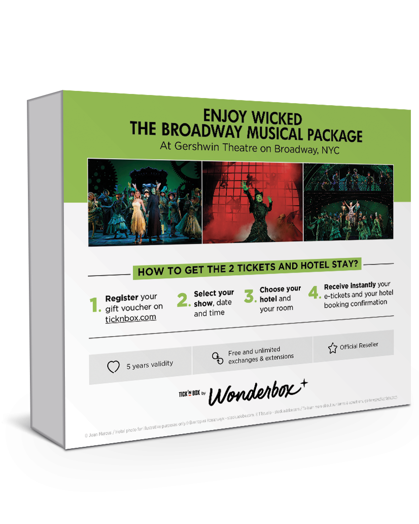 The back of the Wicked Broadway Stay Gift Box | Wonderbox Connect