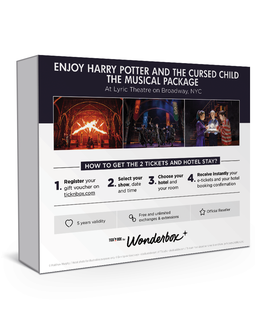 The back of the Harry Potter and the Cursed Child Broadway Stay Gift Box | Wonderbox Connect