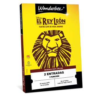 Cofre Regalo El Rey León - 2 entradas para 1 espectáculo | Wonderbox Connect
