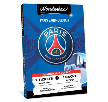 Geschenkdoos PSG Stadiontrip Duo - Ontdek het Parc des Princes | Wonderbox Connect Geschenkdoos PSG Stadiontrip Duo - Ontdek het Parc des Princes | Wonderbox Connect